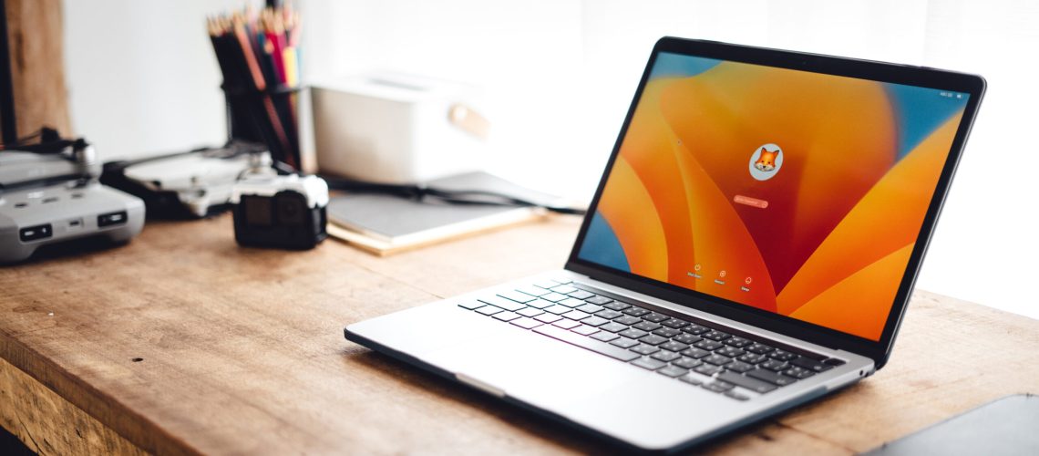 Close up of a young man working from home